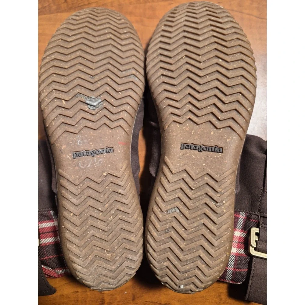 Patagonia Kula Plaid‎ Women's 10.5 Ankle Boots Suede Espresso Buckle Zip Rare